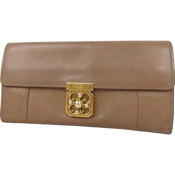 909158AE Chloe Wallet Long Brown Leather - Picture 1 of 12